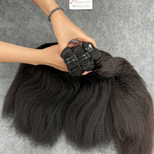 Luxury Steam Kinky Straight Vietnamese Human Hair Weft Silky Gloss Finish Smooth Texture <b>Tangle</b> Free - Product Image 4