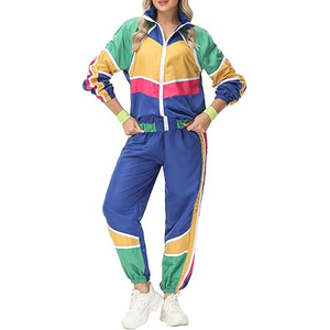 Custom Logo Winter Nylon Sweat suit Zip-Up Jacket Joggers Set Color Block Cotton Sweat <b>Pant</b> Outdoor Windbreaker Tracksuits - Product Image 3