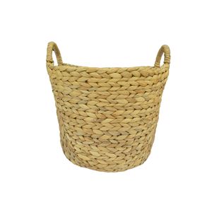 Cesta ecológica de jacinto de agua con asas dobles, perfecta para almacenamiento o como maceta, ideal para restaurantes, hoteles y complejos turísticos. - Product Image 1