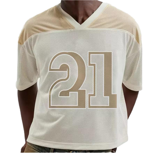 Nuevo Diseño de Camiseta de Fútbol Americano de Manga Corta para Hombre, Ligera, Transpirable, Tallas Grandes, Venta al Por Mayor, OEM, MOQ Bajo - Product Image 6