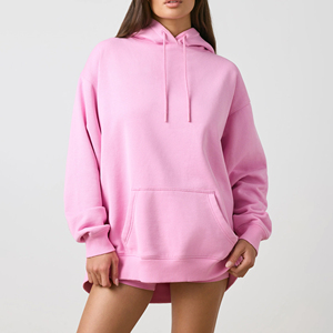 Sweat à capuche oversize en molleton épais pour femme avec logo personnalisé, manches longues, couleurs personnalisables, option logo sur le devant - Product Image 4