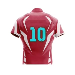 Ensemble de maillot et short de rugby personnalisé à col en V, respirant, sublimé, à manches courtes, pour homme, tenue de sport - Product Image 5