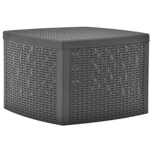 Anthracite <b>Plastic</b> Side <b>Table</b> 21.3\"x21.3\"x14.4\" Versatile Storage Solution - Product Image 1