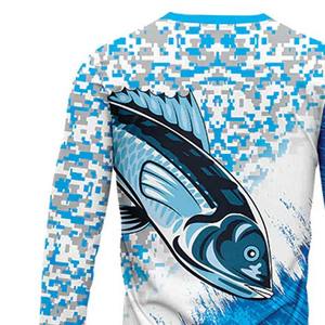 Chemises de pêche à manches longues personnalisées de haute qualité avec impression par sublimation UPF50+, séchage rapide, respirantes, vêtements de pêche grande taille, protection solaire - Product Image 5