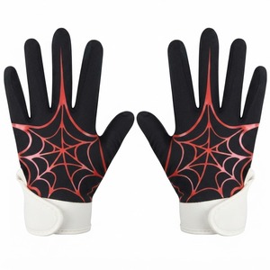 Guantes con diseño de telaraña, color negro, rojo y blanco, tejido de punto, cierre de gancho y bucle, a la moda, unisex, para adultos, entretenimiento - Product Image 1
