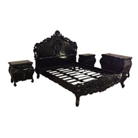 Juego de Dormitorio de Madera Maciza Estilo Rococó Provincial Francés, Muebles de Dormitorio Tallados a Mano de Jepara, Java Central, Indonesia