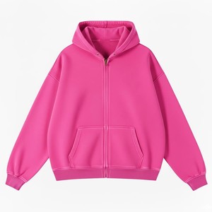 Men's Oversized Hooded Zip-Up Fleece Sweatshirt Solid Color Pocket Design Casual Autumn Wear Anti-Pilling Washed Knitted - Product Image 6