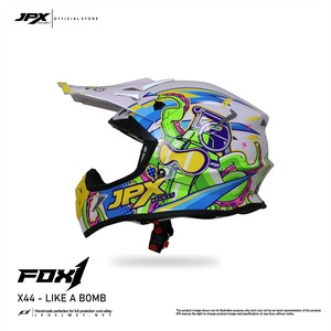 El casco JPX Fox1 Motif X 44 Supermoto Cross ofrece una protección superior y un estilo audaz para la mejor experiencia de motocross. - Product Image 2