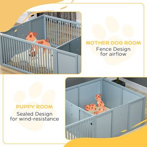 Comfortable Whelping <b>Box</b> for Dogs with <b>Removable</b> Doors Indoor Puppy Playpen for Newborn Pups-Pet Houses & Furniture - Product Image 5