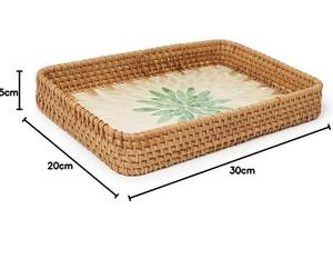 Juego de bandejas de servir talladas en madera de mango de color natural, vajilla decorativa ecológica para cocina, bandeja moderna de lujo apta para lavavajillas - Product Image 6