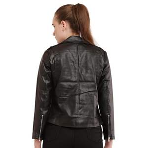 Chaqueta de cuero moderna para mujer con forma refinada, cómoda de usar, material suave y un aspecto exterior elegante, genuina, al mejor precio. - Product Image 3