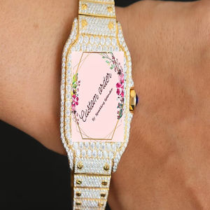 VVS Moissanite Hip Hop Diamond Luxury <b>Skeleton</b> Wristwatch Full Iced Out Stainless Steel Two Tone Gold Plated <b>Men</b> <b>Watch</b> - Product Image 1