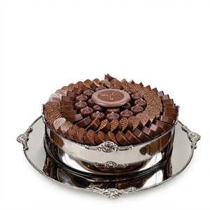 Silver Metal Chocolate Bowl For Wedding Party Decor Premium Stainless Steel Sweet Serving Tray Handmade Decorative <b>Confectionery</b> - Product Image 4