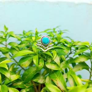 Natural Blue <b>Turquoise</b> <b>Ring</b> 925 Sterling Silver Handmade December Birthstone Gemstone Jewelry Women Gift - Product Image 1
