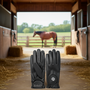 Custom Sheep Leather Full Finger Horse Riding Gloves Hook Loop Closure Knuckle Protection Zigzag Ventilation Holes Breathable - Product Image 3