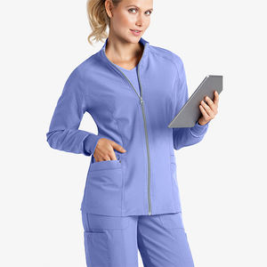 Blousons de travail pour femmes en molleton 100% coton, chauds pour l'hiver, avec col et fermeture éclair intégrale, deux poches, design tendance, vente chaude - Product Image 5