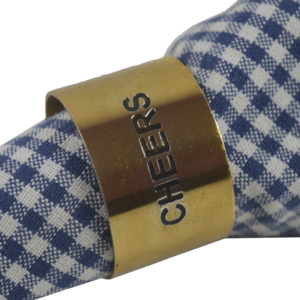 Anneaux de serviette dorés brillants à motifs martelés, supports de serviettes de haute qualité pour la décoration de tables de mariages, fêtes et restaurants - Product Image 5