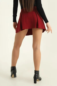 OEM Women's Casual High Waist Solid Color <b>Wrap</b> Design Sports Tennis <b>Skirt</b> 100% Polyester All Seasons - Product Image 6