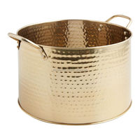 Seau à glace portable classique en laiton plaqué or de haute qualité, personnalisé, martelé, pour refroidisseur de bouteilles de vin et bacs à boissons