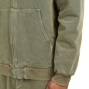 Custom Wash Heavy <b>Canvas</b> <b>Work</b> <b>Jacket</b> With Lined Vintage Worker Hooded <b>Jacket</b> Zip up Acid Wash <b>Work</b> <b>Jacket</b> - Product Image 6