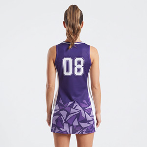 Maillot de netball pour femmes avec col en V, maillots de netball pour femmes 100% polyester, maillot de netball sans manches pour femmes - Product Image 2