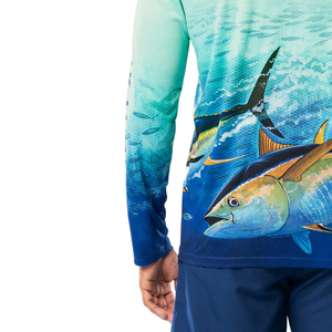 Private Label Men's Waterproof Anti-UV UPF 50+ Breathable Fishing Shirts with Custom Logo OEM Service Spandex/Polyester Material - Product Image 3
