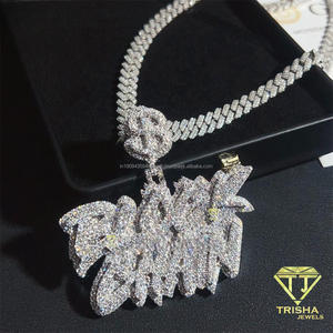 จี้เพชรแบบ Iced Out จี้โมอิสซาไนต์ จี้สลักชื่อตามสั่ง เครื่องประดับฮิปฮอปขายส่ง จี้เพชรแบบสั่งทำสำหรับผู้ชาย - Product Image 5