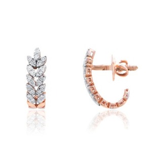 Joyería fina de oro rosa, tamaño regular, con diamantes, ligera, para uso diario, elegante, para mujer, ideal para regalo, calidad de exportación. - Product Image 2