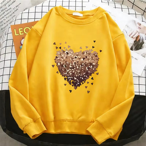 เสื้อฮู้ดผู้หญิง คุณภาพระดับมืออาชีพ ทรงหลวม สไตล์วินเทจ ลายหัวใจ เสื้อฮู้ดผู้หญิงแบบพื้นฐาน ผ้าฟลีซอุ่นสบาย คอกลม แบบสวม - Product Image 6
