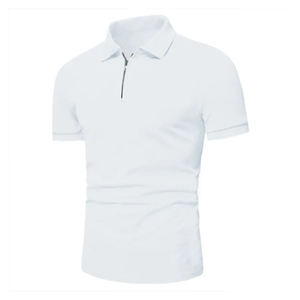 Custom Knit Solid Color Soft Basic Style Polo Button Knitting 100%Cotton T-Shirt Short Sleeve Men'S Sweater - Product Image 4