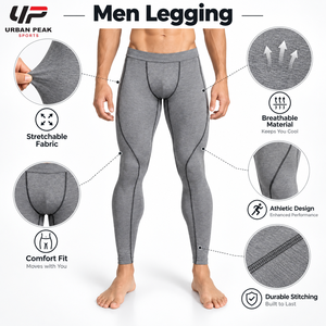 Training <b>Men</b> <b>Legging</b> With Moisture Control Fabric Supportive Design And Full Length Coverage <b>For</b> Active <b>Sporting</b> Activities - Product Image 6