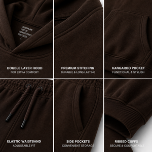 Conjunto Deportivo Personalizado para Hombre, Sudadera con Capucha de Felpa Técnica Extra Grande, 100% Algodón, Pantalones Deportivos Holgados - Product Image 4