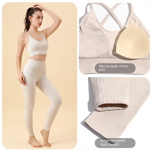 ชุดโยคะออกกำลังกาย 2 ชิ้น สำหรับเด็กผู้หญิง แบบขายส่ง เป็นมิตรกับสิ่งแวดล้อม ยกกระชับสะโพก ลายเรียบ สำหรับผู้ใหญ่ - Product Image 3