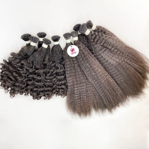 Vente en gros d'extensions de cheveux vierges vietnamiennes Remy kératine à double tirage pré-collées crépues et droites de couleur naturelle 100% - Product Image 6