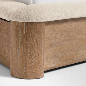 Nordic Modern Solid Wood Platform <b>Bed</b> with Side Storage Drawers Soft Boucle Upholstered Headboard <b>Queen</b> King <b>Size</b> - Product Image 6