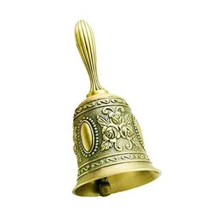 Campana de mano de latón con asa de cuentas, campana de servicio vintage, campana de llamada - Product Image 2