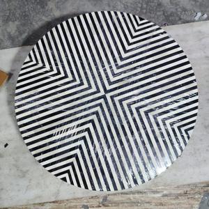 Mesa con Incrustaciones de Hueso de ILAHI, Diseño Moderno con Detalles de Ágata, Almacenamiento Portátil, Muebles para el Hogar - Product Image 1