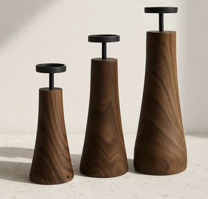 Centro de mesa de madera natural, superventas, portavelas de madera rústica de alta calidad, portavelas de madera ecológico para el hogar - Product Image 2