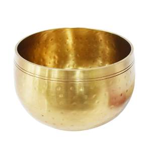 Bol chantant en laiton avec marteau en bois pour la méditation, la relaxation et la guérison sonore (yoga) - Product Image 3