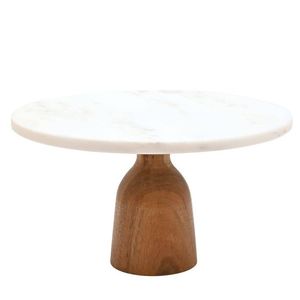 Elegante soporte para pasteles de mármol con base de madera, plato para pasteles de mármol y madera a un precio muy competitivo. - Product Image 2
