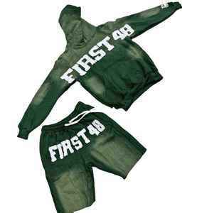 Personaliza tu Conjunto de Shorts con Sudadera con Capucha y Estampado de Logotipo, Traje Deportivo de Felpa, Sudadera con Capucha y Shorts de Alta Calidad - Product Image 1