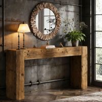 Table console en bois naturel de style farmhouse pour entrée ou table d'appoint