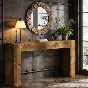 Consolle in Legno Stile Rustico per Ingresso o Tavolino da Divano - Product Image 4