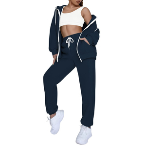 Ensemble de survêtement décontracté pour femmes, sweat-shirt à capuche et pantalon, deux pièces, couleur unie, coupe ample, manches longues, vêtements d'automne - Product Image 5