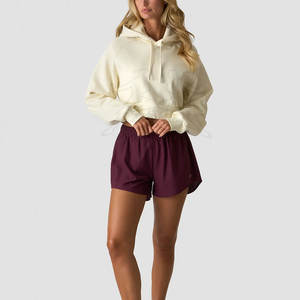 Sudadera con capucha corta a la moda, tela ligera y transpirable, ajuste cómodo para atuendos casuales y estilo urbano - Product Image 3