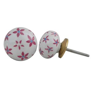 Handmade Premium Quality White Ceramic Flower Drawer Knobs Dresser Cabinet Pulls <b>Kitchen</b> <b>Cupboard</b> Door Handles Wholesale CK-786 - Product Image 1