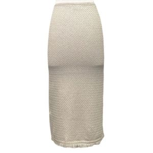 Fashionable Women's Custom Cable Knit Midi <b>Skirt</b> with Slit - Product Image 2