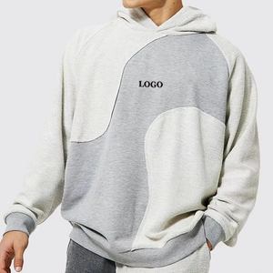 Sudadera con Capucha Extra Grande para Hombre, Diseño con Bloques de Color, Algodón French Terry, Estilo Casual para Otoño, Logotipo Estampado en la Parte Delantera - Product Image 1