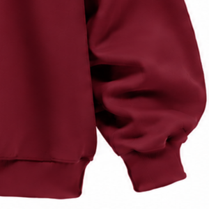 เสื้อสเวตเชิ้ตคอเต่าทรงโอเวอร์ไซส์สีเบอร์กันดี แบบยูนิเซ็กส์ ทรงหลวม แขนยาว เนื้อผ้าหนา พิมพ์ลายตามสั่ง สไตล์ลำลองแนวสตรีทแวร์ - Product Image 5