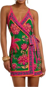 Vestido maxi floral sin mangas para mujer con lazo en la espalda y abertura alta, ideal para vacaciones - Product Image 4